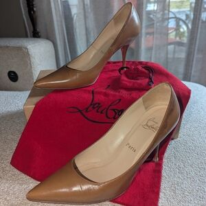 Christian Louboutin Brown Leather Pumps